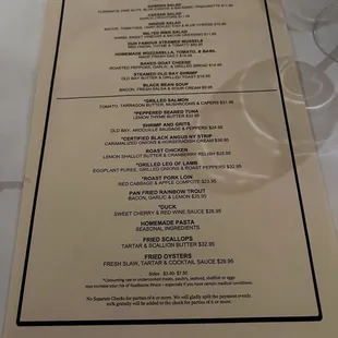 menu