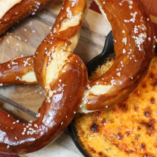 The Pretzel with Warm Pimento Cheese
