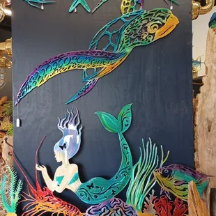 Beautiful laser cut art, solid aluminum and painted with automotive paint and sealer to enjoy indoors and outdoors on your deck or patio!