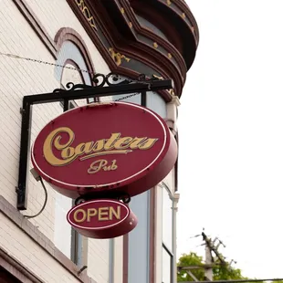 a close up of a sign on a building