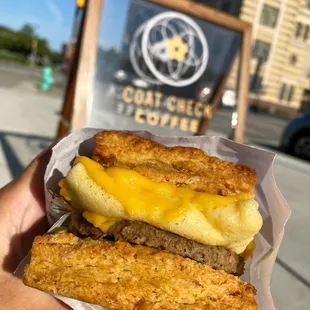 Vegan breakfast sandwich