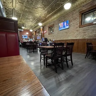 a view of the dining area