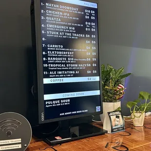 the menu on the monitor