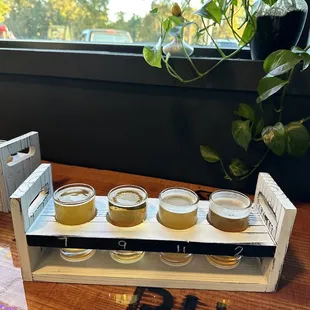 a flight of beer