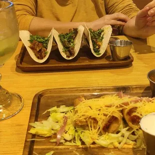 Street tacos and chicken tinga tapas