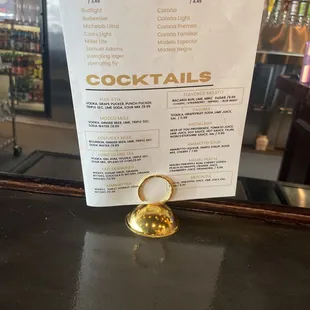 Sample of beer and cocktails