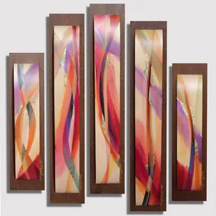 Cynthia Duff "Canyon Sunset" Acrylic and Golf Leaf on Birch on Board