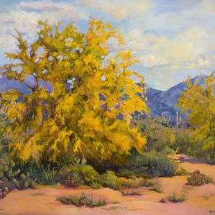 Grace Calterone "Majestic Palo Verde" Acrylic on Canvas  48 x 60