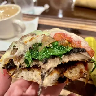 The lunch special is a Portabella open faced sandwich and a cup of she crab soup