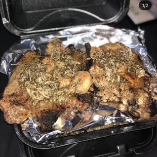 Pork Chop Plate w/ Shrimp &amp; Crabmeat