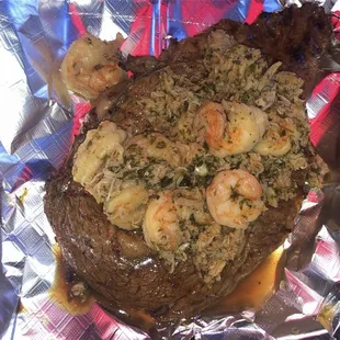 Ribeye w/ Shrimp &amp; Crabmeat Topping