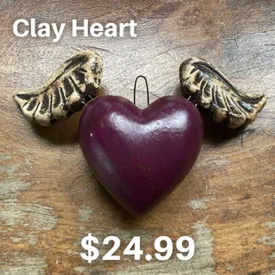 We have received these beautiful clay hearts! They come in 3 colors &amp; 2 sizes.