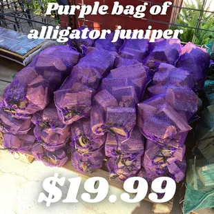 We have 3 different sizes of Pinion and also 1 size of Alligator Juniper. 
Learn more by visiting: www.cobberdeans.com/wood