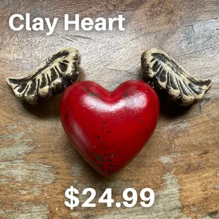 We have received these beautiful clay hearts! They come in 3 colors &amp; 2 sizes.