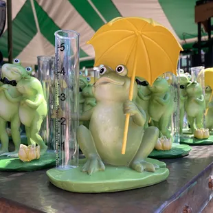 We just received these beautiful frog rain gauges and they are $22.99 each.