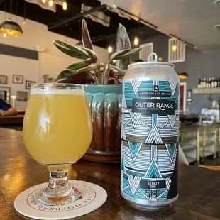 Outer Range Steezy DDH, a mellow, flavorful hazy IPA.