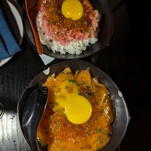 The salmon don egg yolk arrived cracked already :(