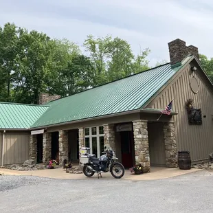 a motorcycle parked outside