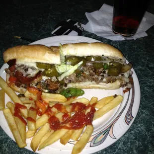 Awesome cheesesteak like always! Decided to load it up with a couple extra things.