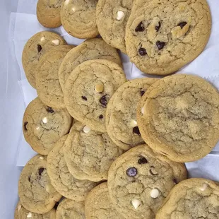 white and chocolate chip cookies