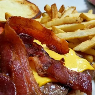 Cobblestone burger with fries