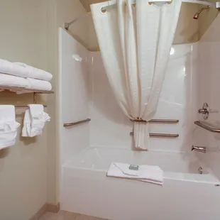 Mobility Accessible Bathroom with Tub and Grab Bars