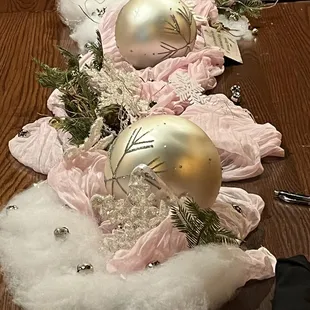 Out centerpieces Liz, the owner allowed us to decorate early before shower started