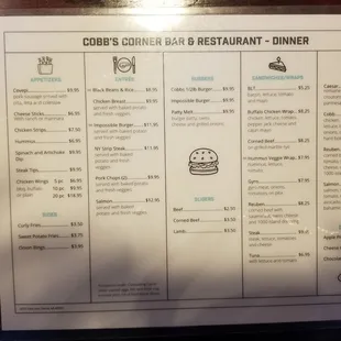 Pretty basic menu. Don't seek out the calamari, you won't find it.