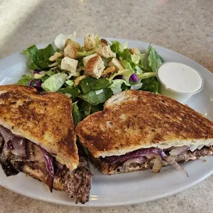 Patty's Melt with Side Salad