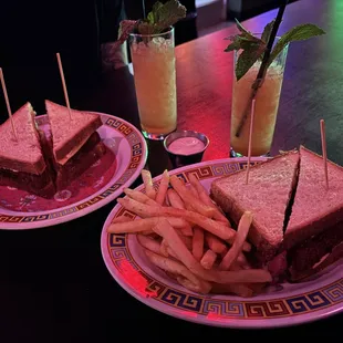 Chicken Patty Katsu sandwiches and Cobra Fang cocktails