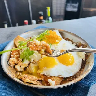 Mexican Chilaquiles , not very spicy, Cobre &amp; Clay. Marriott San José