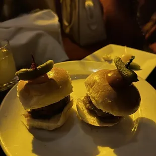 two sliders on a plate