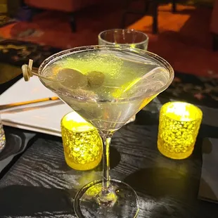 Gin Martini (with blue-cheese stuffed olives)