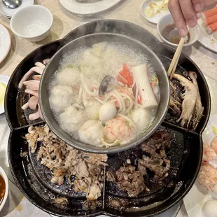 a pan of food being cooked