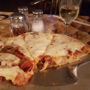 Pepperoni and mushroom pizza