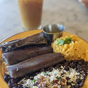 Blue corn tamale plate