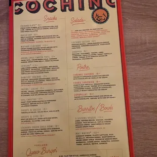 Food menu