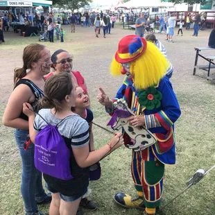 Lanky the Clown entertaining at the 2017 Cochise County Fair.
