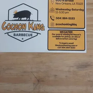Menu Card
