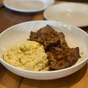 Brisket with egg salad
