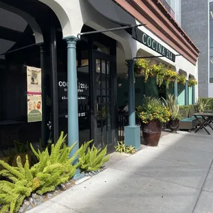 the entrance to the restaurant