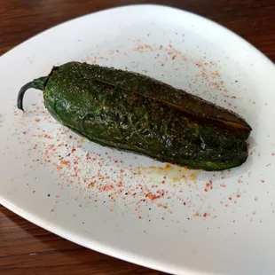 Chef was nice enough to grill up a fresh and delicious seasoned Jalapeño for me. This was so good.