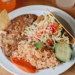 a plate of mexican food