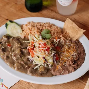 a plate of mexican food