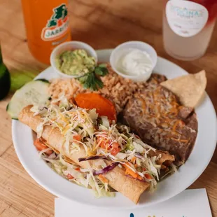 a plate of mexican food