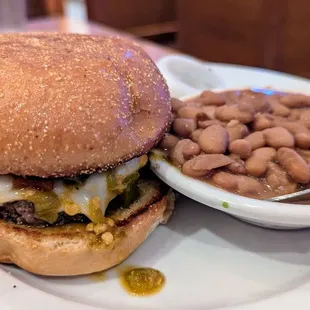 Green chile cheeseburger $14
