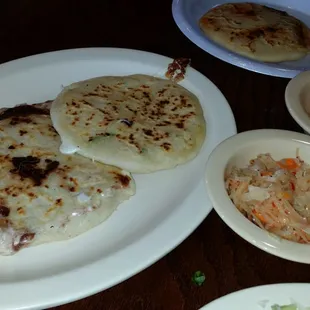 Pupusas served with Curtido (cabbage slaw with a kick)