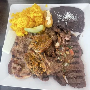 Platillo chapin, the meat was tasty, not fun of the rice and beans.