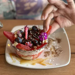 Great breakfast, food arrived in a timely manner. Our server was attentive and kind, as you can see the shortcake   Thanks! Recommend