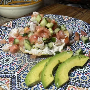 Ceviche Tostada.